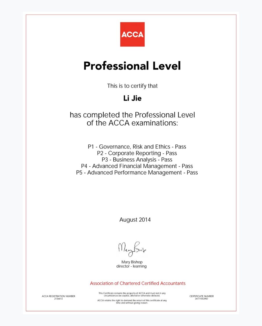 Preview of ACCA Professional Level