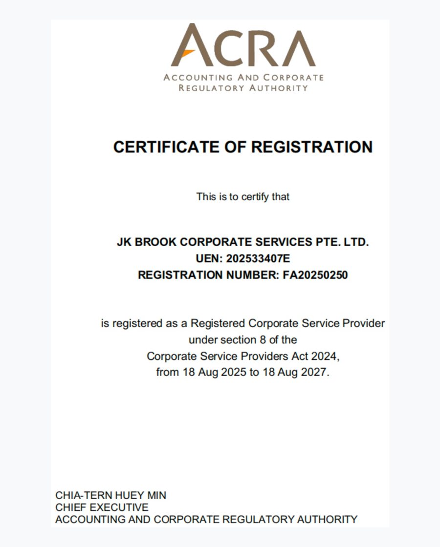 Preview of Registered Corporate Service Provider