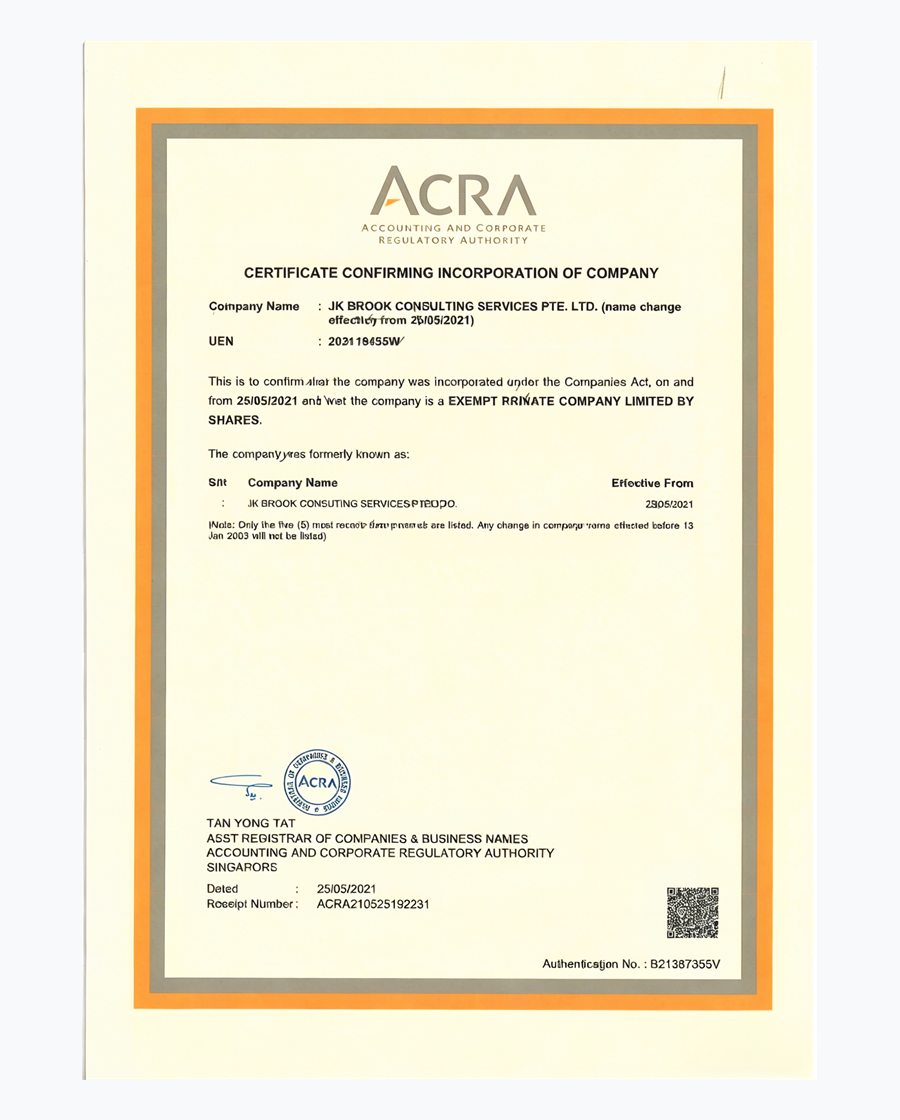 Preview of Singapore Company Incorporation