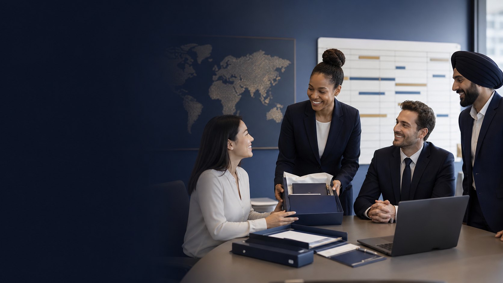 International HR team onboarding a new employee