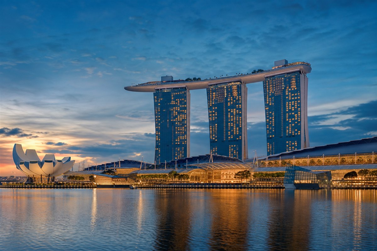 Marina Bay skyline in Singapore